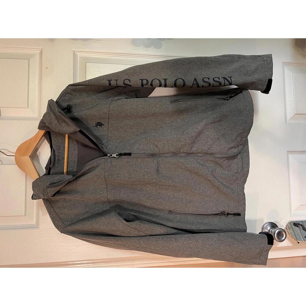 U.S. Polo Assn. Men's Grey Softshell Jacket with‎ Hood